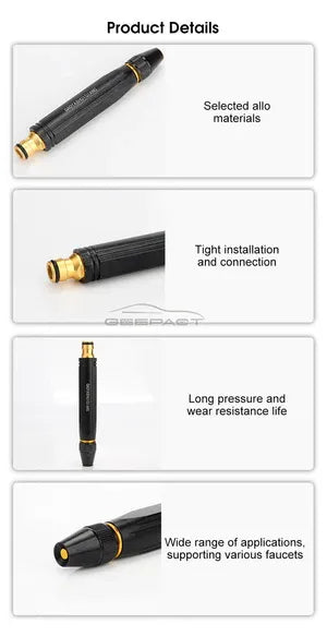 Portable Water Hose Nozzle – Adjustable Brass Spray Gun