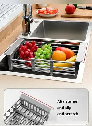 Kitchen Drain Rack, Expandable Sink Dish Drying Organizer
