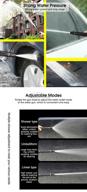 Portable Water Hose Nozzle – Adjustable Brass Spray Gun