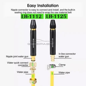 Portable Water Hose Nozzle – Adjustable Brass Spray Gun